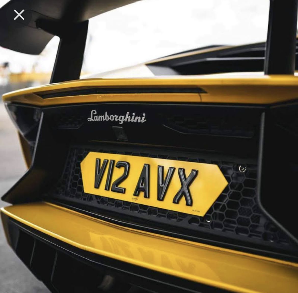 Lambo Style Number Plates