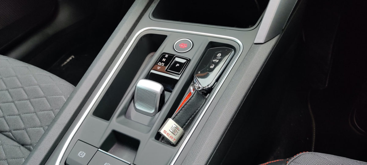 Centre console with the key in place