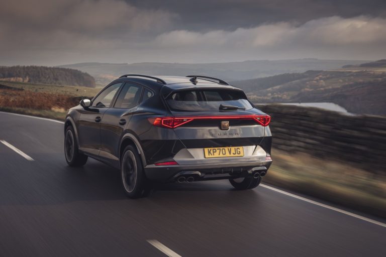 CUPRA Formentor VZ2 in black on a country lane