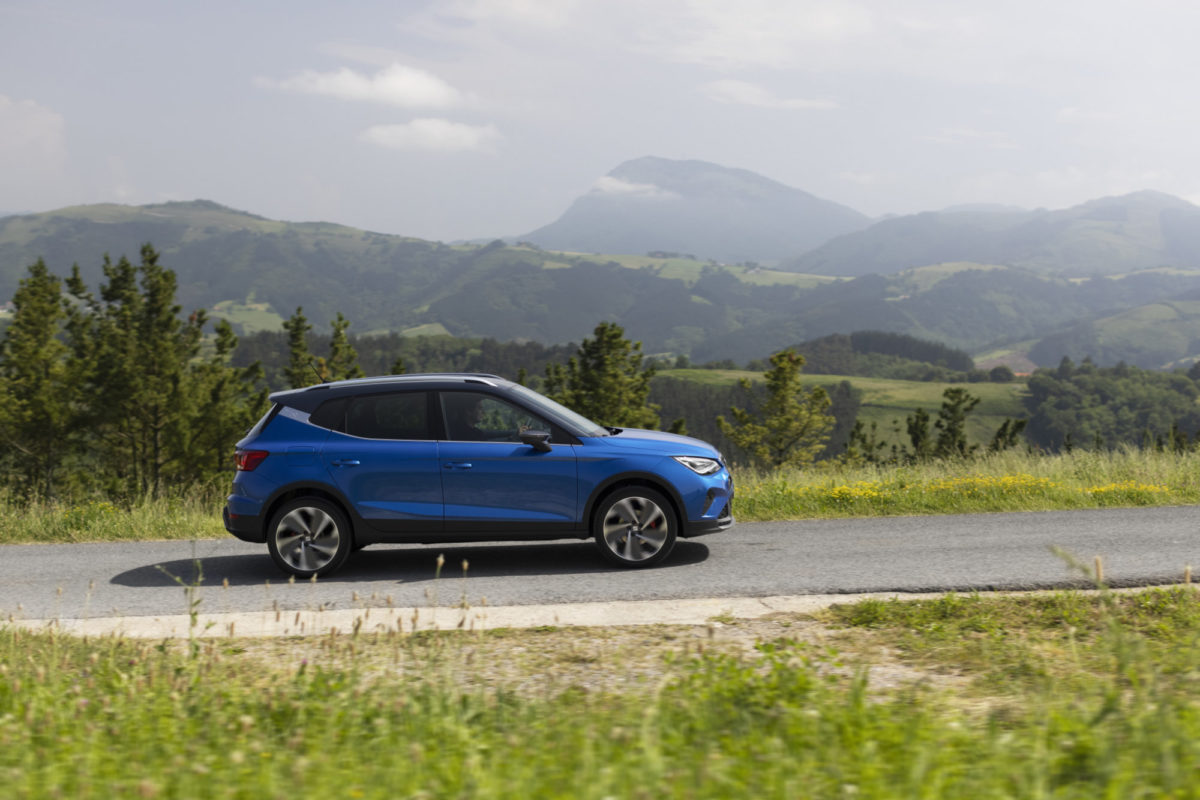 New SEAT Arona on the road in blue
