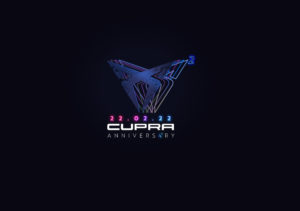The CUPRA logo on a dark background with the date 22-02-22