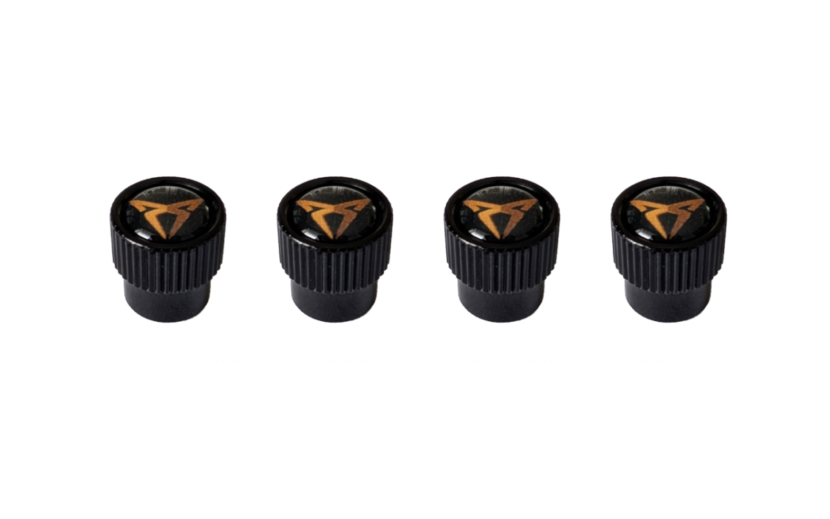 Premium CUPRA Logo Black Valve Caps - Set of 4