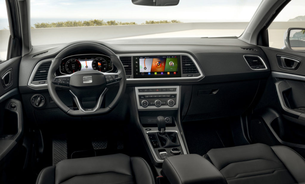 Interior view of the centre console look out of the front windscreen