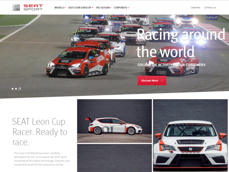 SEAT Sport Homepage